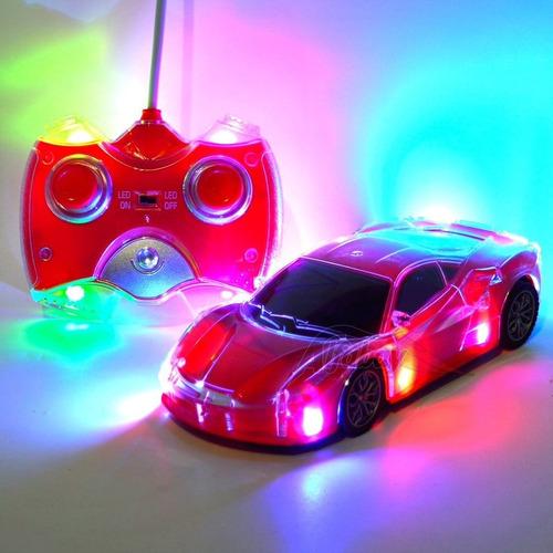 Carro Carrinho De Controle Remoto Com Luz De Led 7 Funções Vermelho - Ri  Happy